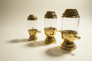 Export quality brass Akhand Jyoti Diya crafted in Uttar Pradesh India