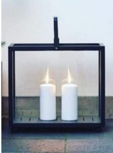 Vintage style glass lantern handcrafted in Uttar Pradesh India