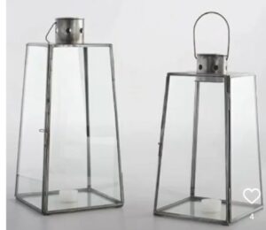 Traditional wooden lantern with glass panels from Moradabad, UP
