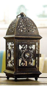 Handcrafted metal lantern made in Uttar Pradesh for home decor