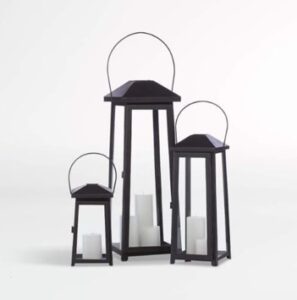 Handcrafted candle lantern with glass panels from Moradabad, Uttar Pradesh