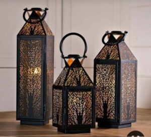 Traditional iron lantern handcrafted in Uttar Pradesh India for export