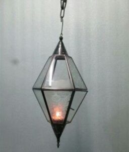 Decorative lantern with glass panels for home decor