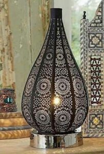 black powder coated lantern made in Moradabad, Uttar Pradesh